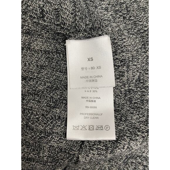 TSE Cowl Neck Top Sweater Cashmere Silk Gray Draped 3/4 Sleeve Knit Stretch XS - Picture 7 of 8